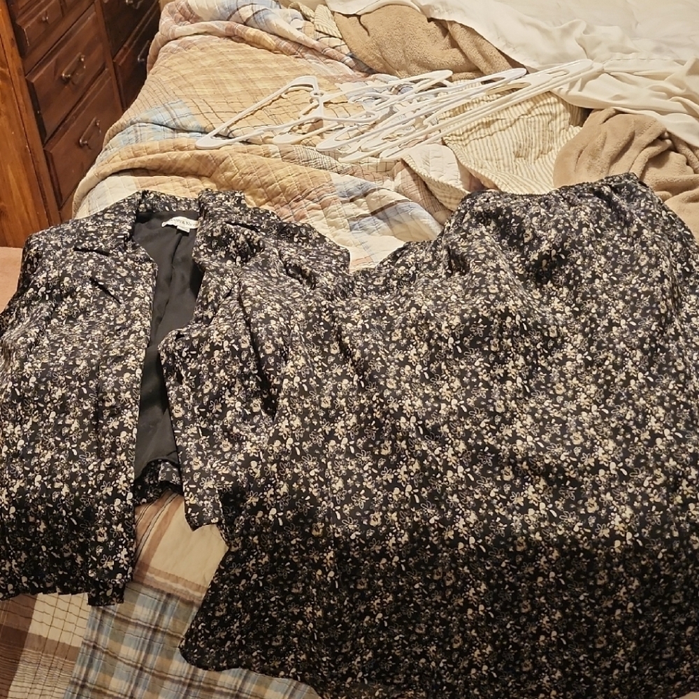 Danny & Nicole Black Midi Dress Long Sleeve Casual